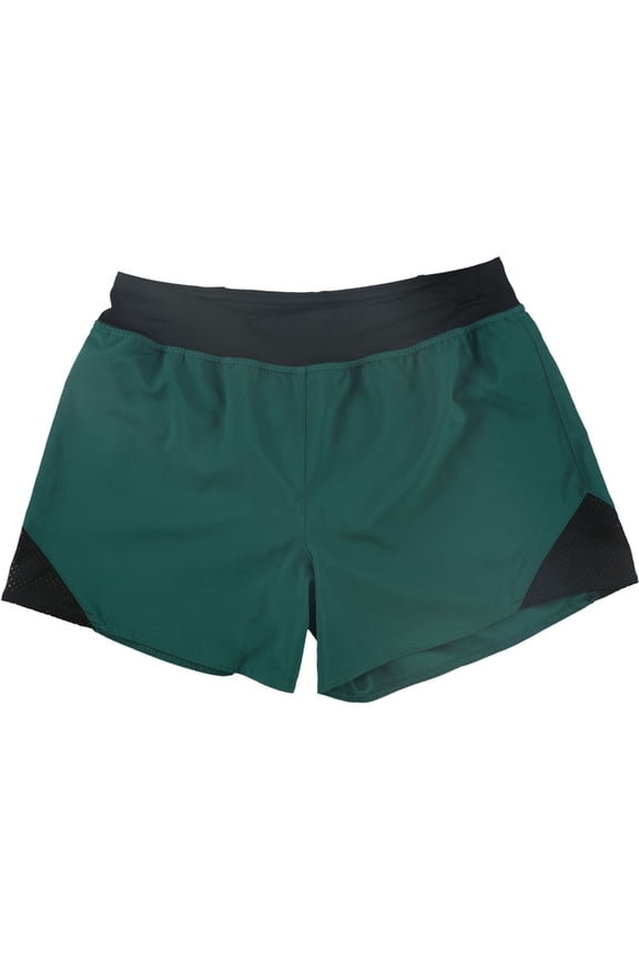 Womens WOR Knit Woven Athletic Workout Shorts, Green, X-Large