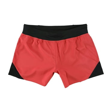 Reebok Womens WOR Knit Woven Athletic Workout Shorts, Red, X-Large