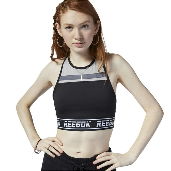 Reebok Womens WOR MYT Sports Bra, Black, Plus Size, 2X18W