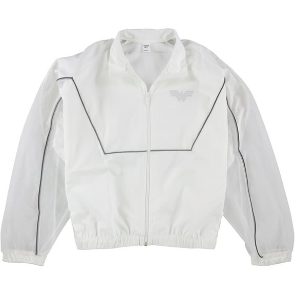 Reebok Womens Wonder Woman Track Jacket, White, X-Large