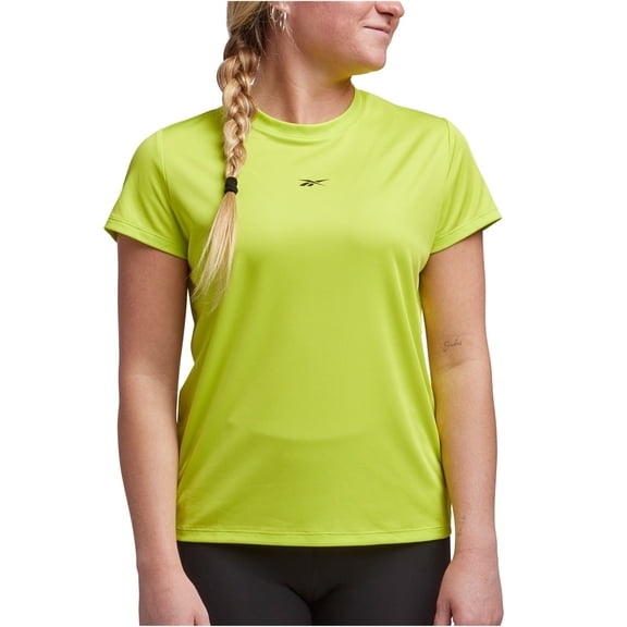 Reebok Womens Graphic Embellished T-Shirt, Yellow, Medium