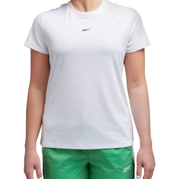 Reebok Womens Performance Embellished T-Shirt, White, X-Large