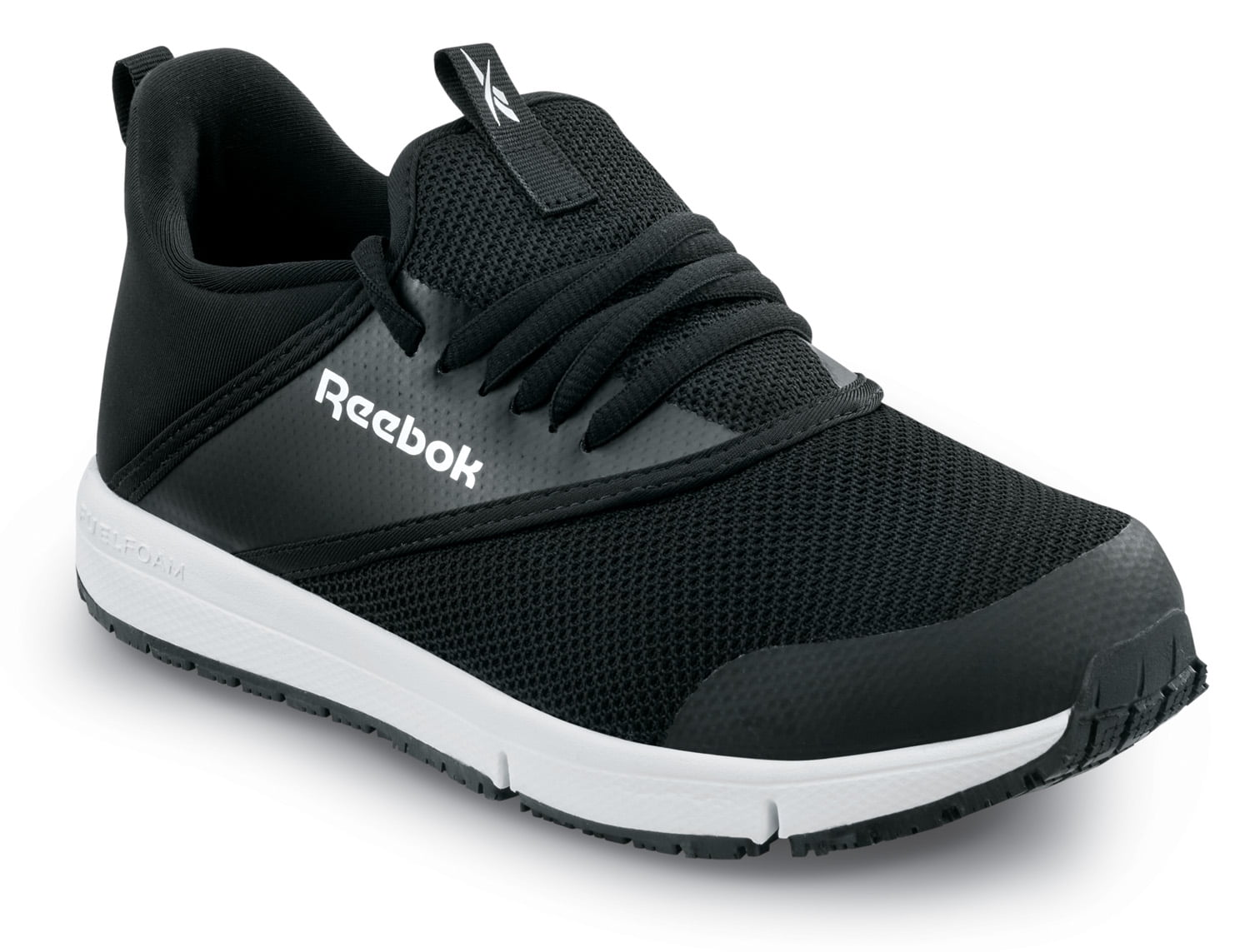Reebok Work DayStart Work Women s Black White Soft Toe EH MaxTRAX Slip Resistant Low Athletic Work Shoe 5.0 M Walmart