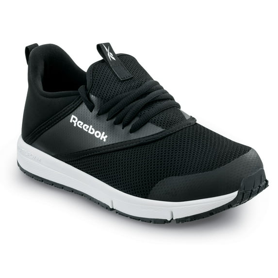 Reebok Work DayStart Work, Women's, Black/White, Soft Toe, EH, MaxTRAX Slip Resistant, Low Athletic, Work Shoe (7.5 M)