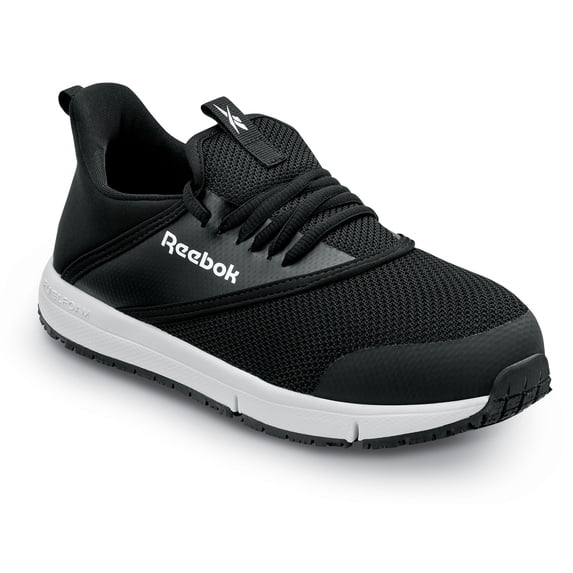 Reebok Work DayStart Work, Women's, Black/White, Steel Toe, EH, MaxTRAX Slip Resistant, Low Athletic, Work Shoe (10.0 M)