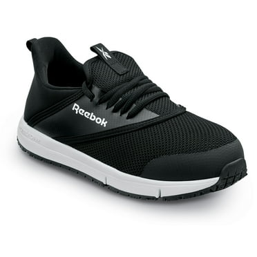 Reebok Work  DayStart Work, Women's, Black/White, Steel Toe, EH, MaxTRAX Slip Resistant, Low Athletic, Work Shoe (11.0 M)