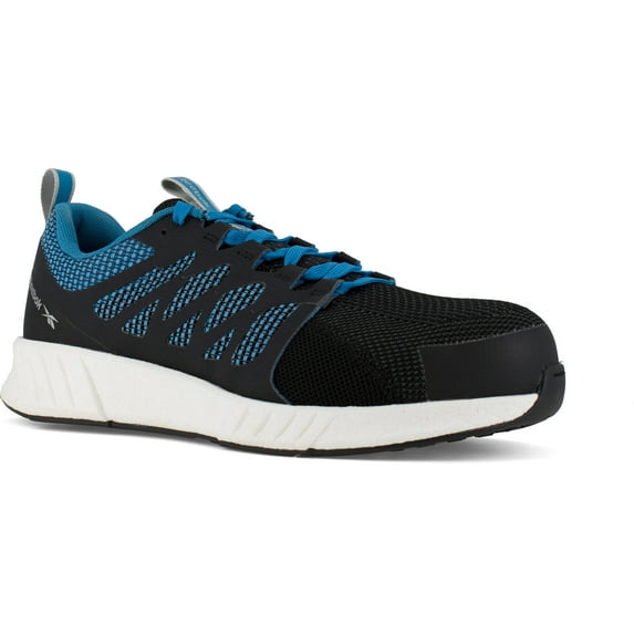 Reebok Work Fusion Flexweave Work, Men's, Black/Blue, Comp Toe, EH, Low Athletic, Work Shoe (13.0 M)