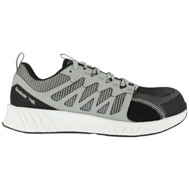 Reebok Work  Fusion Flexweave Work, Men's, Grey/White, Comp Toe, EH, Low Athletic, Work Shoe (11.5 M)