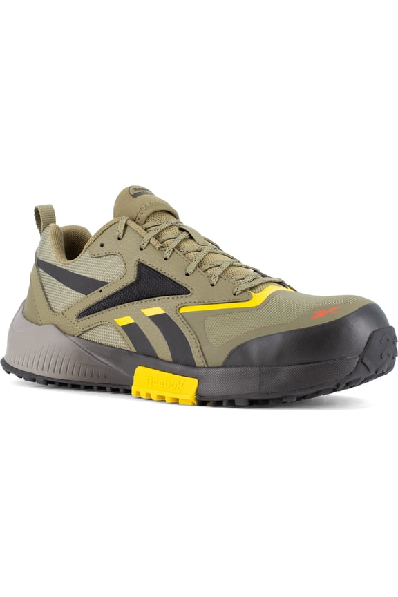 Lavante Trail 2 Work, Men's, Army Green/Black/Yellow, Comp Toe, EH, Low Athletic, Work Shoe (10.0 W)