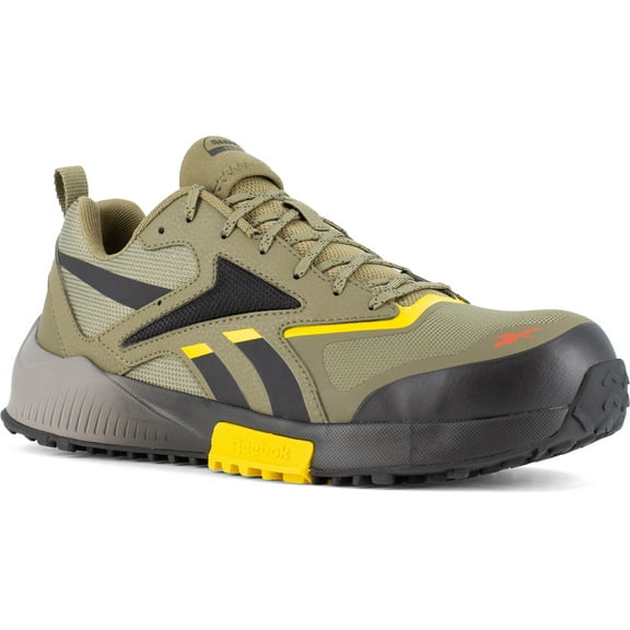Reebok Work  Lavante Trail 2 Work, Men's, Army Green/Black/Yellow, Comp Toe, EH, Low Athletic, Work Shoe (9.0 M)