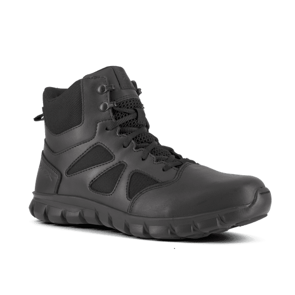 Reebok Work Men's 6" Sublite Cushion Tactical Soft Toe Boot with Side Zipper Black - RB8605