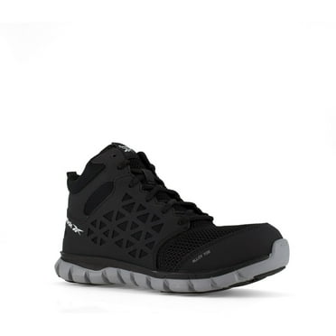 Reebok Work Mens Black Alloy Toe ESD Athletic Mid Cut Work Shoe RB4141
