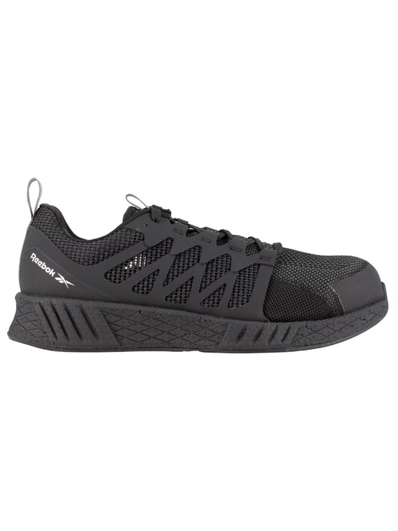Reebok Men's Fusion Flexweave Comp Toe Athletic Work Shoes Black 4 2E (Wide)