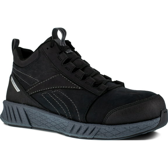 Reebok Work Men's Fusion Formidable Composite Toe ESD Mid-Cut Athletic Work Shoe Black/Grey - RB4302