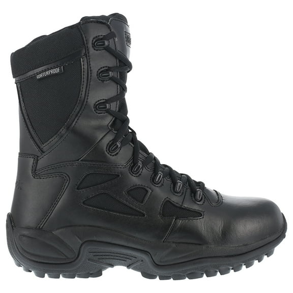 Reebok Work Men's 8" Rapid Response Stealth Side-Zip Soft Toe EH Waterproof Tactical Work Boot Black - RB8877