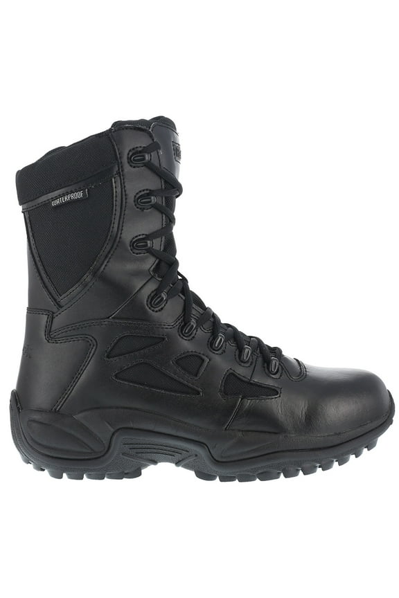 Men's 8" Rapid Response Stealth Side-Zip Soft Toe EH Waterproof Tactical Work Boot Black - RB8877