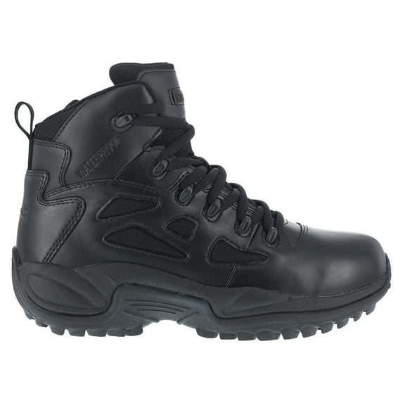 Reebok Men's Stealth 6" Lace-Up Waterproof Side Zip Work Boot Soft Toe Black 8 D(M) US