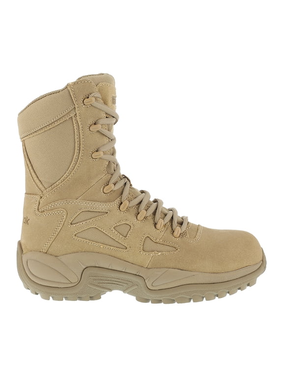 Women's Reebok Composite Toe 8" Side Zip Stealth Boots Desert Tan 5D (Medium)
