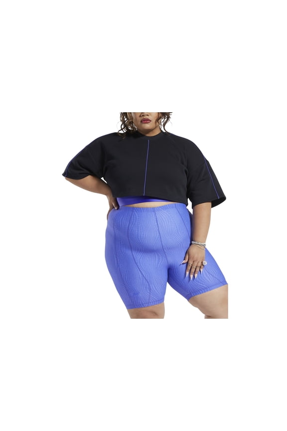 X Cardi B Plus Size Cropped T Sweatshirt Black 4X