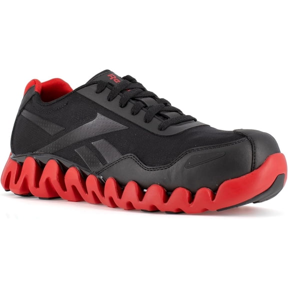 Reebok Zig Pulse Work Atheletic Work Shoe Composite Toe Black/Red Wide Men's Size 10.5