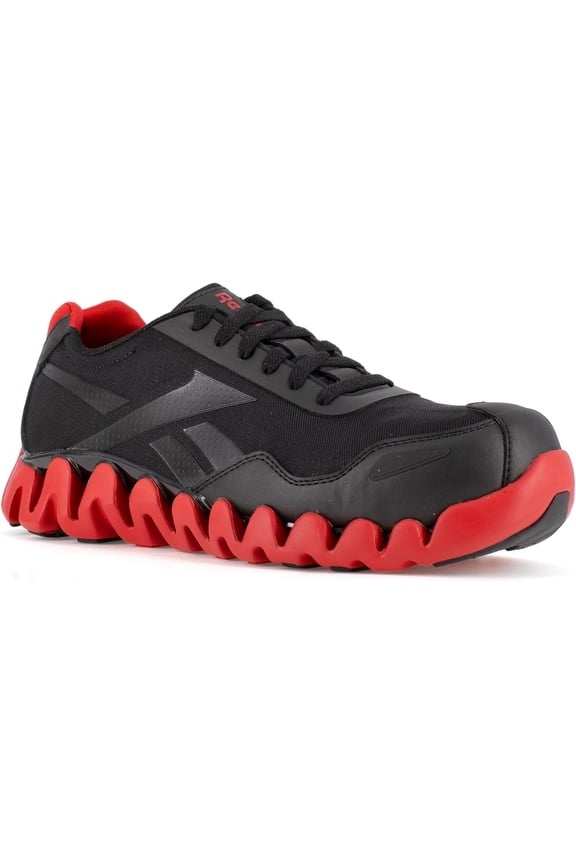 Zig Pulse Work Atheletic Work Shoe Composite Toe Black/Red Wide Men's Size 10.5