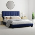 thumbnail image 1 of Reece Channel Stitched Upholstered Queen Bed, Sapphire Blue, by Hillsdale Living Essentials, 1 of 19