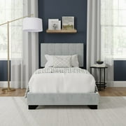 سرير مزدوج منجد مخيط على شكل قناة ريس، بلاتيني، من Hillsdale Living Essentials