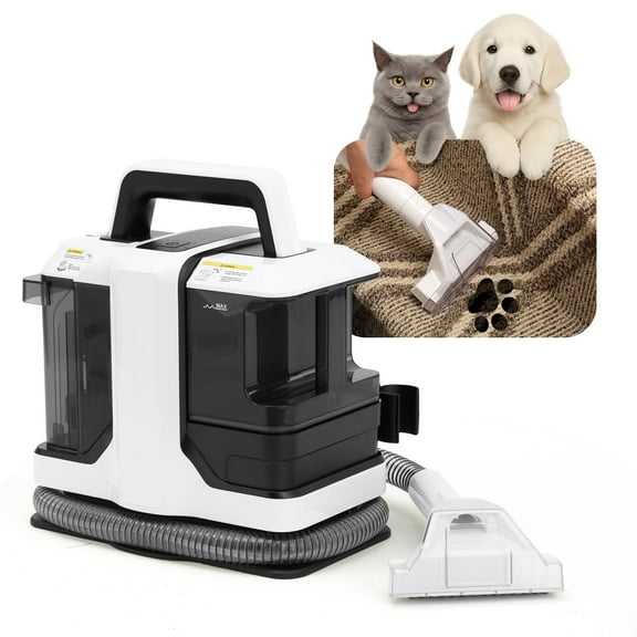 Reecoo W1 Wet/Dry Handheld Carpet Vacuum and Upholstery Cleaner with Brushes for Couch, Carpet