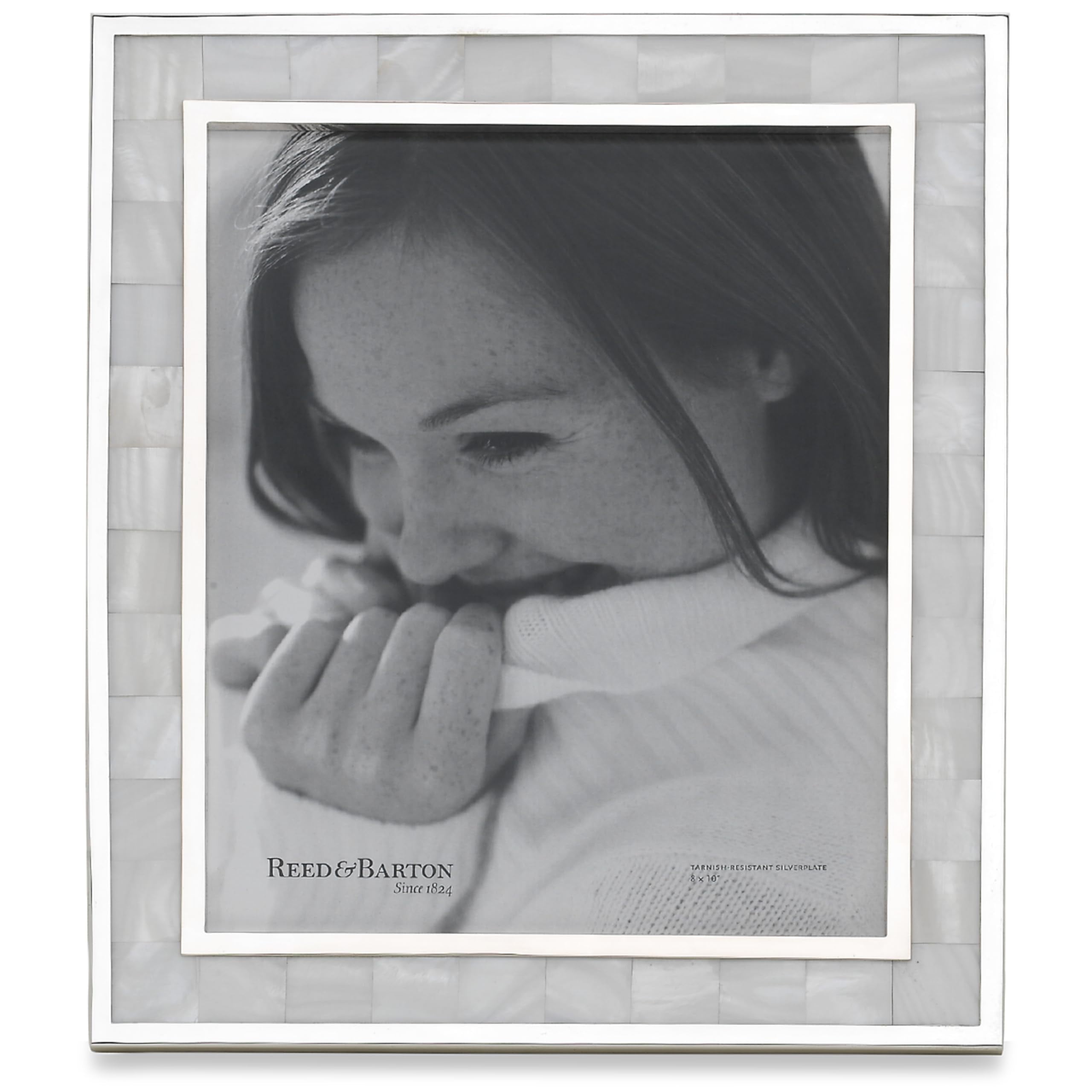 Coastal Elegance Blue and White Crystal Picture Frame 8" x 10"