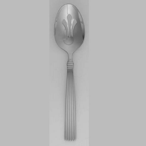 Reed & Barton 18/0 Stainless Crescendo II - 8 7/8" Pierced Serving Spoon (3 Piercings)