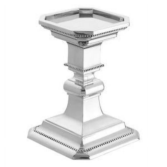 Reed & Barton Heritage Silvertone Metal Large Pillar Candle Holder, Silver