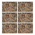 thumbnail image 1 of Reed Camo Dry Plants Pattern Summer Placemats Table Placemats Set Of 6-Linen Kitchen Washable Placemats Table Mats 11.8"x17.7" Non-Slip Heat Resistant, 1 of 5