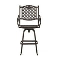 thumbnail image 1 of Reed Cast Aluminum Outdoor Bar Stool, Shiny Copper, 1 of 10
