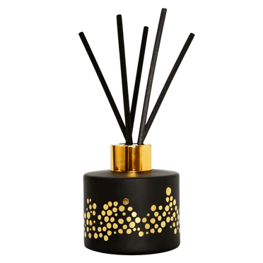 Vivience Fol Oil Reed Diffuser Aromatherapy Diffuser Home Decor, English Pear Freesia, Dots Gold Black