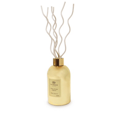 Vivience Fol Oil Reed Diffuser Aromatherapy Diffuser Home Decor, White Flower, Gold