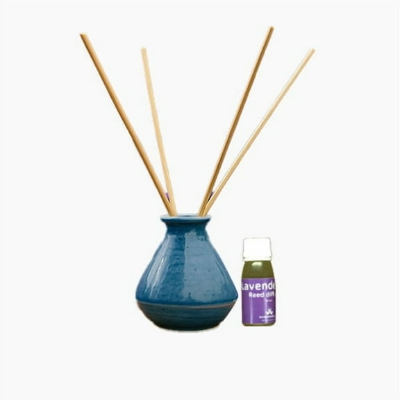 Incensesticks Lavender Reed Diffuser, Includes 50ml Oil, 6 Reed Sticks, Ceramic Pot