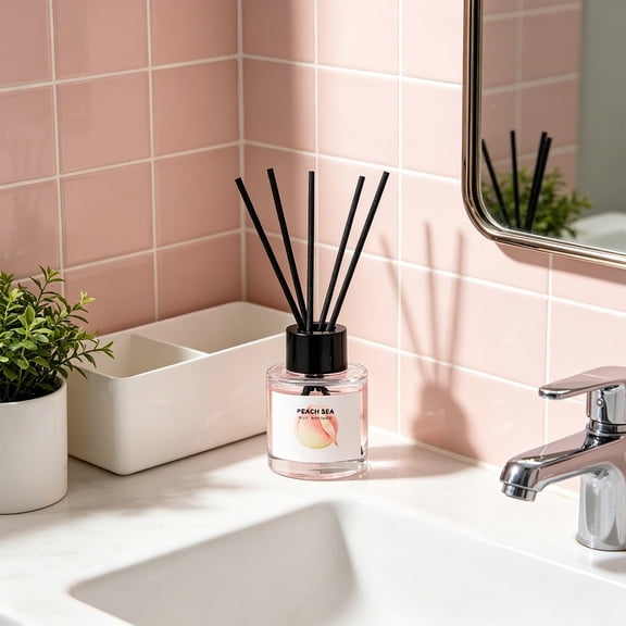 Reed Diffuser, Linen Vanilla Citrus Scented Oil Diffuser with 5 Sticks, Reed Diffusers for Home, Bathroom Air Freshener