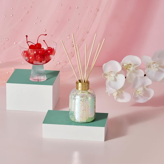 Reed Diffuser - Reed Diffuser Set Includes Scented Oil, Sticks, and Mercury Iridescent Glass Bottle - Home Decor Room Fresheners - Volcano (5.7 fl oz)