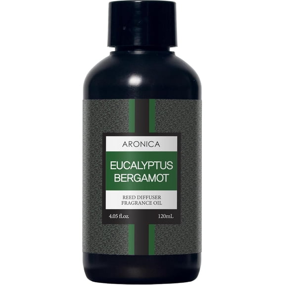 Reed Diffuser Refill 120ml_Eucalyptus & Bergamot Scent, Home Fragrance Replacement Scent Oil, Non-Toxin Natural Fragrance for Oriental Incense Sticks