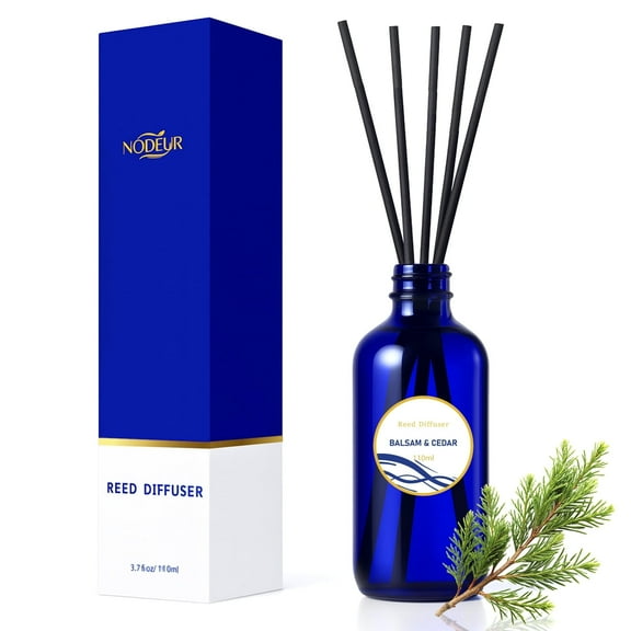 Reed Diffuser Set 3.7 oz Balsam & Cedar, Home Fragrance Scent Essential Oil Stick Diffuser