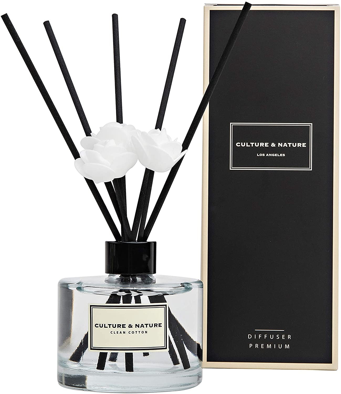 Reed Diffuser Set 6.7oz (200ml) Clean Cotton Scented Diffuser with ...