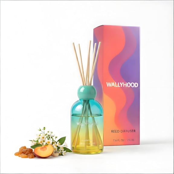 Reed Diffuser Set 7.6oz225ml - Green Tea, Magnolia & Peach - Pet Friendly Home Fragrance for Living Room, Bathroom, Bedroom Decor & Ideal Gift