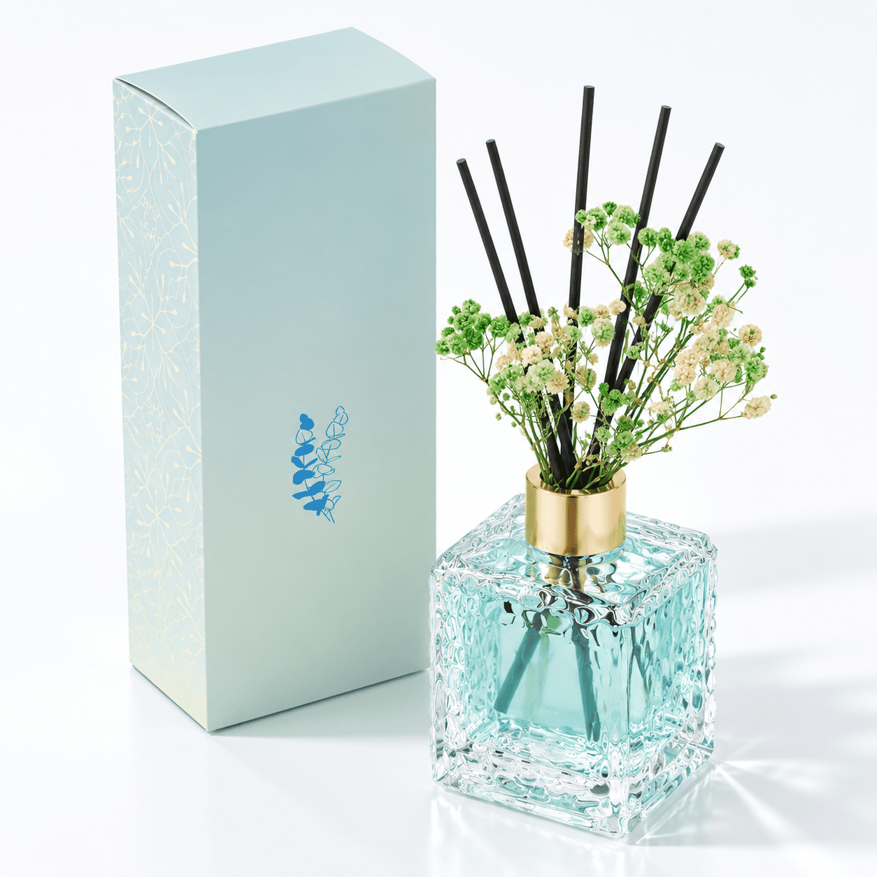Reed Diffuser Set - Eucalyptmint Oil Sticks Bathroom Decor 200ml With ...