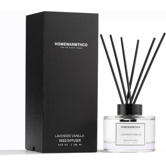 Reed Diffuser Set - Lavender Vanilla 5.63 fl oz (160 ml) Scented Diffuser with Sticks Luxury Fragrance for Home, Office & Bathroom Shelf Decor.