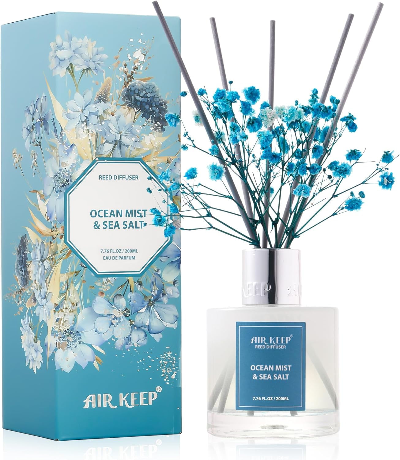 Reed Diffuser Set/Ocean Mist&Sea Salt/6.76 fl oz(200ml)/1 Pack/Home ...
