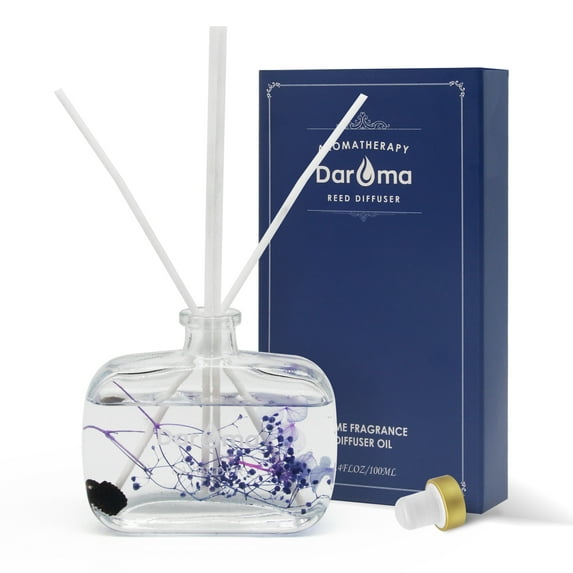 Reed Diffuser Set with Sticks, Daroma Dried Flowers Aromatherapy Reed Diffuser with Nature Essential Oil, Fragrance Scent Diffuser for Home Décor & Office, for Birthday, Christmas, Lavender