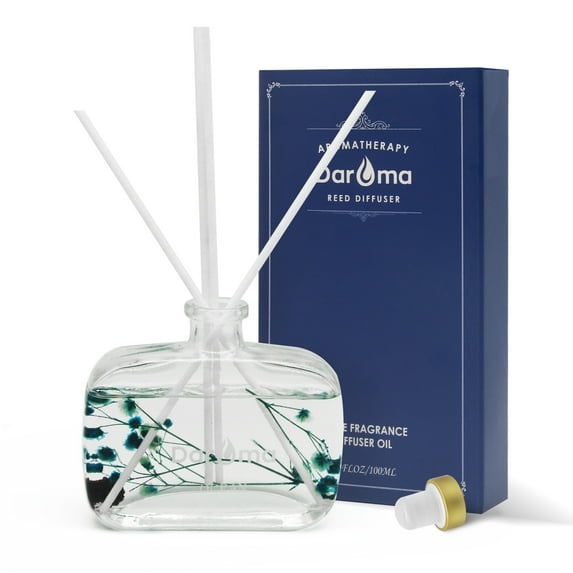 Reed Diffuser Set with Sticks, Daroma Dry Flowers Aromatherapy Reed Diffuser with Nature Essential Oil, Fragrance Scent Diffuser for Home Décor & Office, for Birthday, Christmas, Ocean Mist