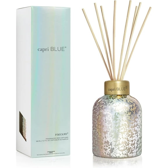 Reed Diffuser Set with Scented Oil Sticks and Iridescent Glass Bottle Volcano 5.7 fl oz