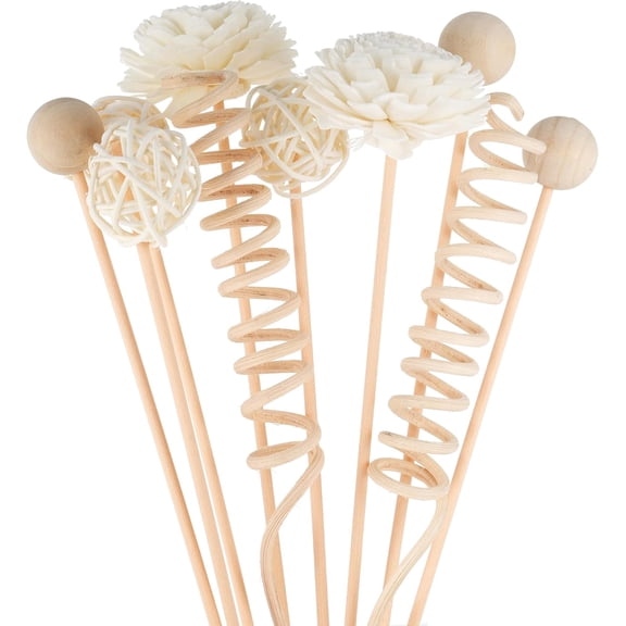 Reed Diffuser Stick,10Pcs 10Inch Natural Rattan Flower Reed Fragrance Diffuser Set, Fragrance Diffuser Replacement Rattan Sticks Home Decor (Primary Color)$$Home Decor, Kitchen, & Other
