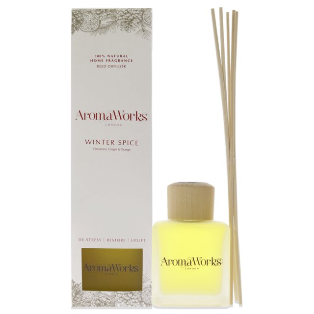Reed Diffuser Winter Spice Cinnamon Ginger and Orange by Aromaworks for Unisex 3.38 oz Reed